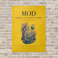 Thumbnail for Modesto City-County Airport MOD vertical canvas print - no frame - yellow background
