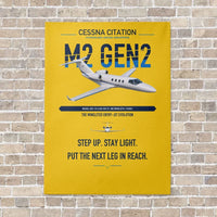 Thumbnail for Cessna Citation M2 Gen2 vertical canvas print - no frame - yellow background