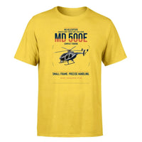 Thumbnail for MD Helicopters MD 500E design on yellow t-shirt, single-side print