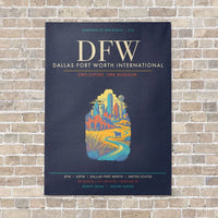 Thumbnail for Dallas Fort Worth International Airport DFW - Canvas Framed - Navy Blue