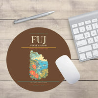 Thumbnail for Fukue Airport (FUJ) design on brown round mouse pad
