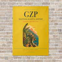 Thumbnail for Gazipasa-Alanya Airport GZP vertical canvas print - no frame - yellow background