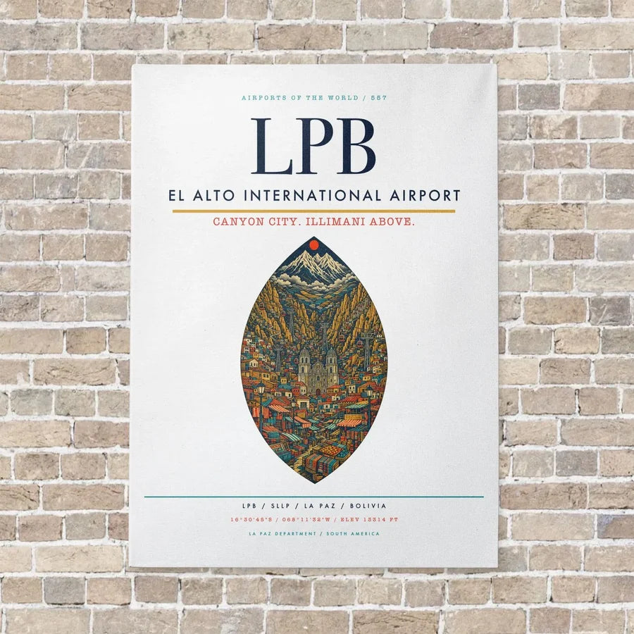El Alto International Airport LPB - Canvas No Frame - White