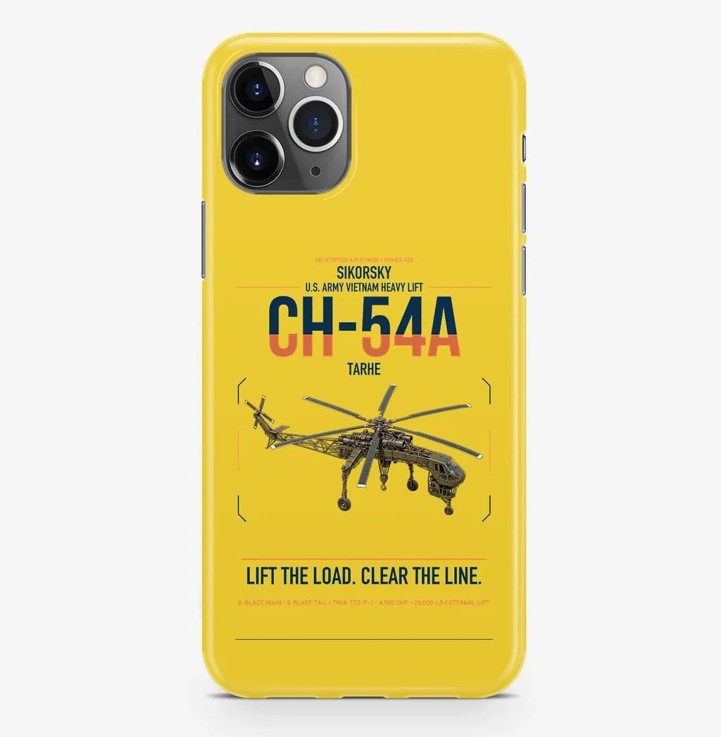 Sikorsky CH-54A Tarhe design on yellow magsafe iphone case, for iPhone Pro Max