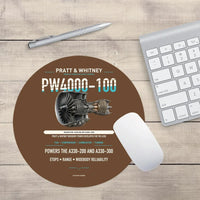 Thumbnail for PW4000-100 design on brown round mouse pad