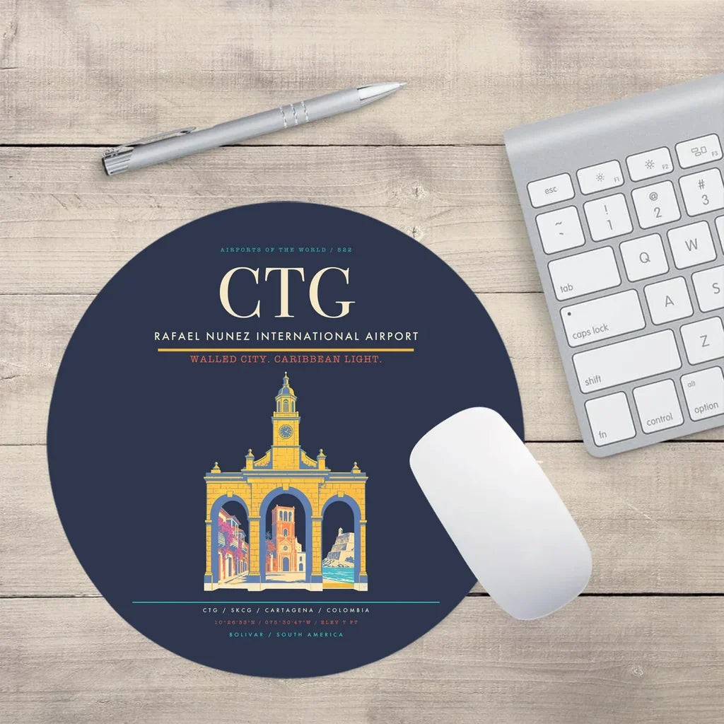 Rafael Nunez International Airport CTG Mouse-Pad Round - Navy Blue
