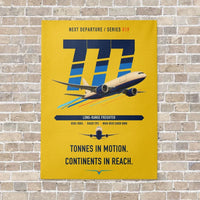 Thumbnail for Boeing 777F vertical canvas print - no frame - yellow background