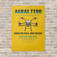 Thumbnail for DJI Agras T100 vertical canvas print - no frame - yellow background