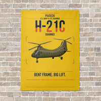 Thumbnail for Piasecki H-21C Shawnee vertical canvas print - no frame - yellow background