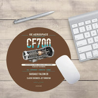 Thumbnail for CF700 design on brown round mouse pad