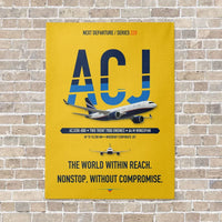 Thumbnail for Airbus ACJ330neo / exact ACJ330-800 vertical canvas print - no frame - yellow background