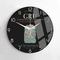 Thumbnail for Sao Paulo Guarulhos International Airport GRU Wall-Clock No-Frame - Black