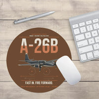 Thumbnail for A-26B Invader design on brown round mouse pad