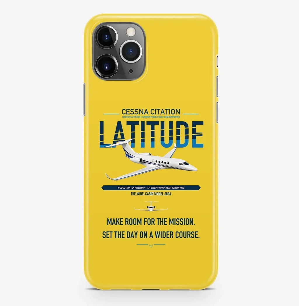 Cessna Citation Latitude design on yellow magsafe iphone case, for iPhone Pro Max