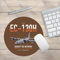 Thumbnail for EC-130H Compass Call design on brown round mouse pad