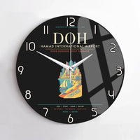 Thumbnail for Doha Hamad International Airport DOH Wall-Clock No-Frame - Black