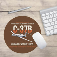 Thumbnail for C-37B Global Command Link design on brown round mouse pad