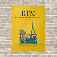 Thumbnail for Rotterdam The Hague Airport RTM vertical canvas print - no frame - yellow background