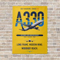 Thumbnail for Airbus A330-900neo vertical canvas print - no frame - yellow background