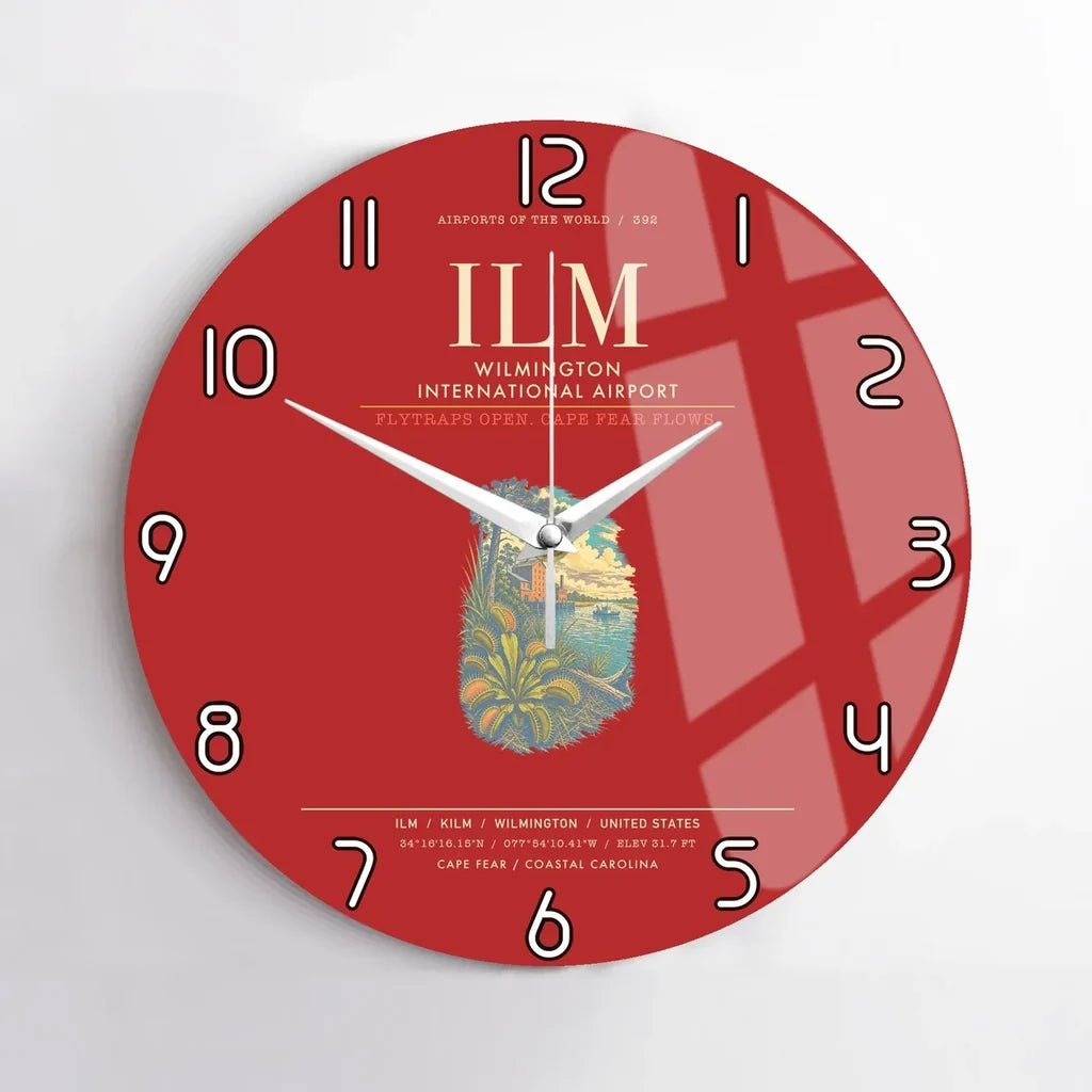 Wilmington International Airport ILM Wall-Clock No-Frame - Red