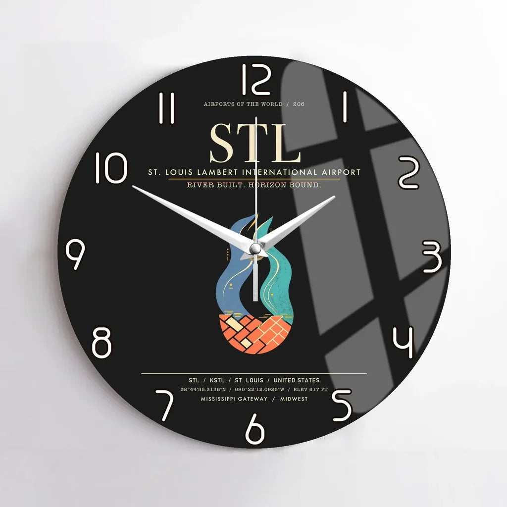 St. Louis Lambert International Airport STL Wall-Clock No-Frame - Black