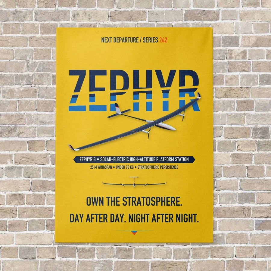 Airbus Zephyr S vertical canvas print - no frame - yellow background