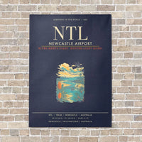 Thumbnail for Newcastle Airport NTL - Canvas Framed - Navy Blue