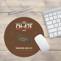 Thumbnail for Boeing CH-47F Chinook design on brown round mouse pad