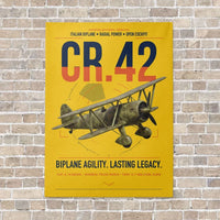 Thumbnail for Fiat CR.42 Falco vertical canvas print - no frame - yellow background