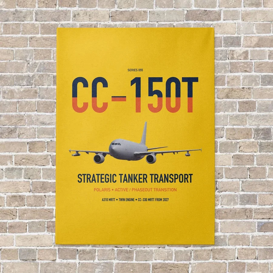 Airbus CC-150T Polaris vertical canvas print - no frame - yellow background