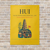 Thumbnail for Phu Bai International Airport HUI — Hue vertical canvas print - no frame - yellow background