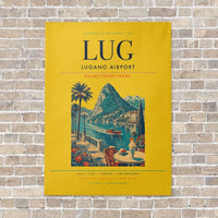 Thumbnail for Lugano Airport LUG vertical canvas print - no frame - yellow background