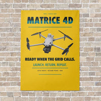 Thumbnail for DJI Matrice 4D vertical canvas print - no frame - yellow background