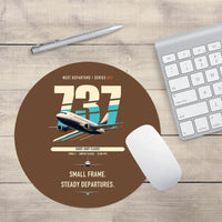 Thumbnail for Boeing 737-500 Classic design on brown round mouse pad