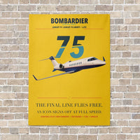 Thumbnail for Bombardier Learjet 75 Liberty vertical canvas print - no frame - yellow background