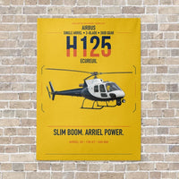 Thumbnail for Airbus H125 vertical canvas print - no frame - yellow background