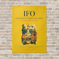Thumbnail for Ivano-Frankivsk International Airport IFO vertical canvas print - no frame - yellow background