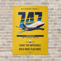 Thumbnail for Boeing 747-400 Dreamlifter vertical canvas print - no frame - yellow background
