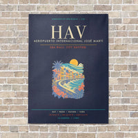Thumbnail for Jose Marti International Airport Havana HAV - Canvas Framed - Navy Blue
