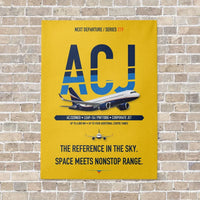 Thumbnail for Airbus ACJ320neo vertical canvas print - no frame - yellow background
