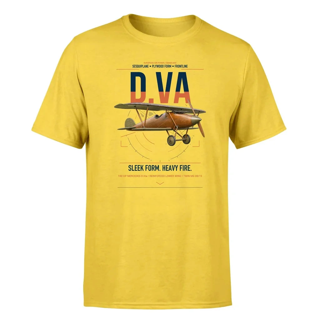 Albatros D.Va design on yellow t-shirt, single-side print
