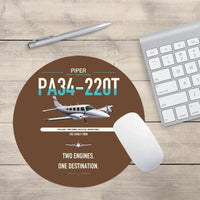 Thumbnail for Piper PA-34-220T Seneca V design on brown round mouse pad