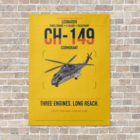 Thumbnail for Leonardo CH-149 Cormorant vertical canvas print - no frame - yellow background