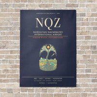 Thumbnail for Nursultan Nazarbayev International Airport Astana NQZ - Canvas Framed - Navy Blue