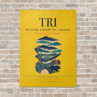 Thumbnail for Tri-Cities Airport TRI — Bristol vertical canvas print - no frame - yellow background