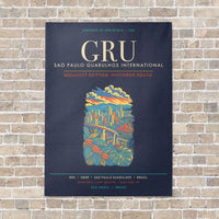 Thumbnail for Sao Paulo Guarulhos International Airport GRU - Canvas Framed - Navy Blue