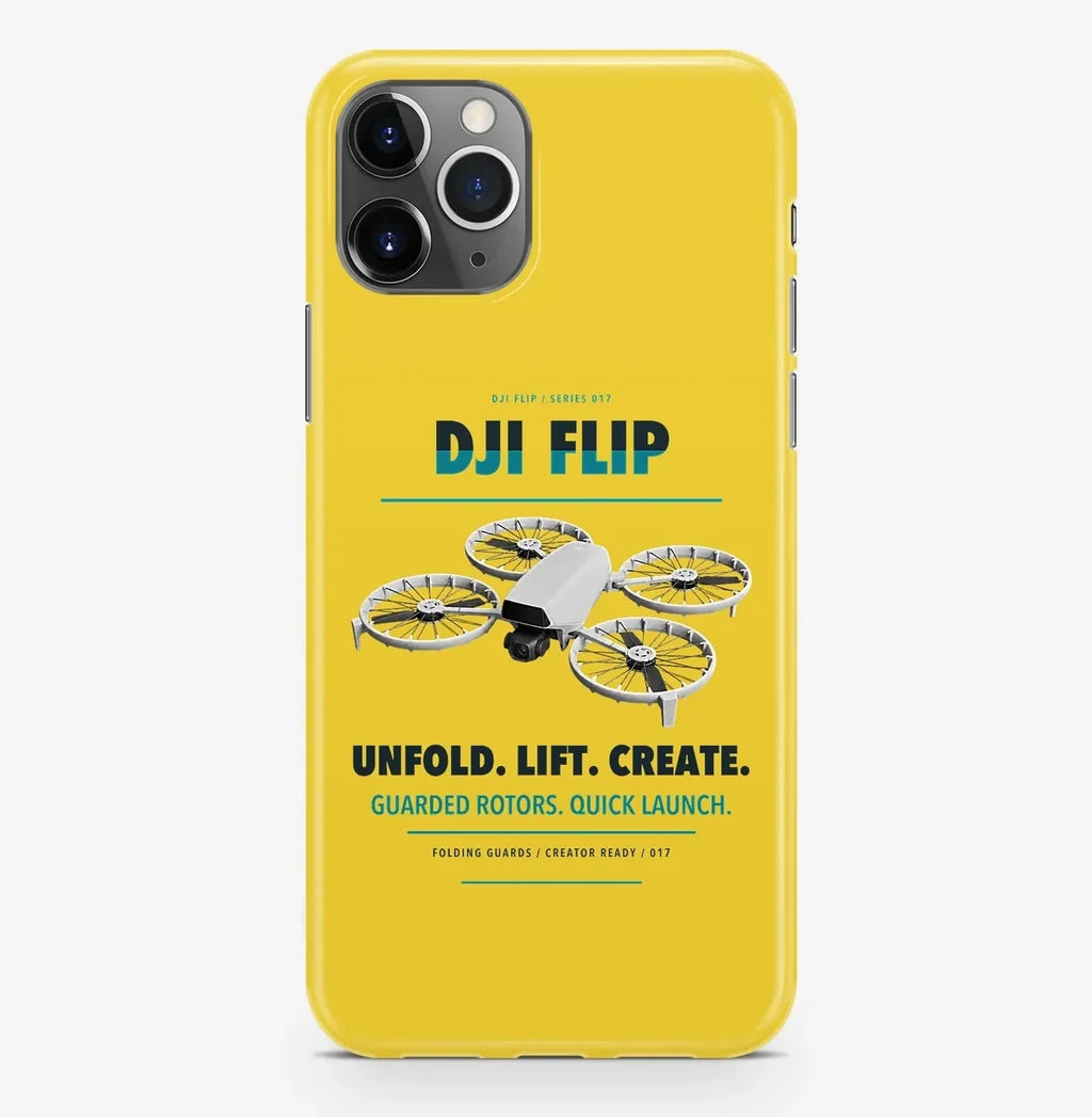 DJI Flip Case ProMax design on yellow iphone case promax
