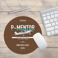 Thumbnail for Tecnam P-Mentor design on brown round mouse pad