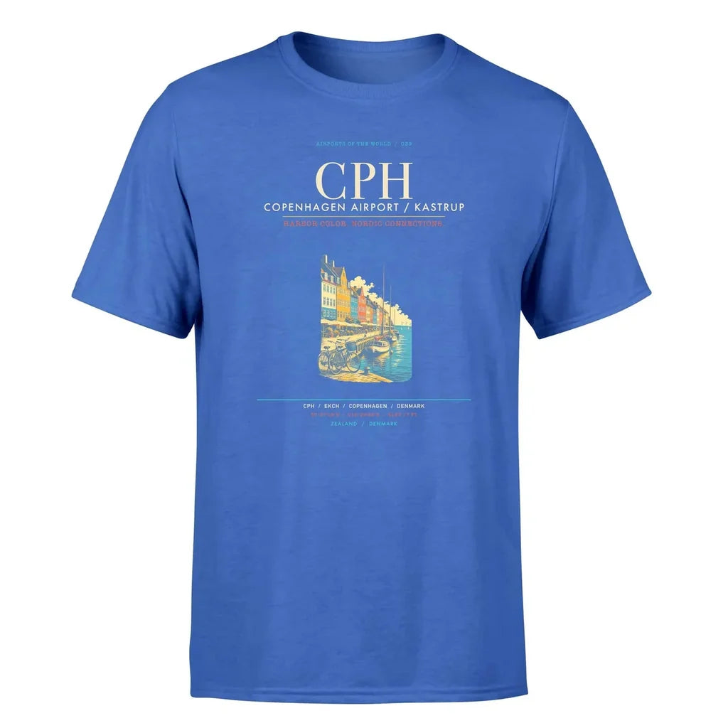 Copenhagen Airport (CPH) Premium T-Shirt Blue