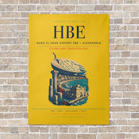 Thumbnail for Borg El Arab Airport HBE — Alexandria vertical canvas print - no frame - yellow background